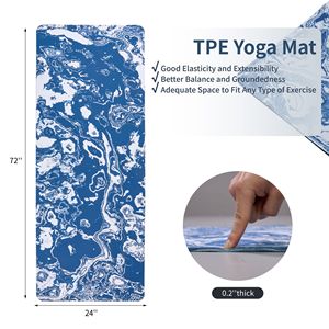Tappetino Professionale per Yoga in TPE 183 x 61 cm, Antiscivolo, Multiuso, con Stampa per Allenamento ed Esercizio - Product Image 2