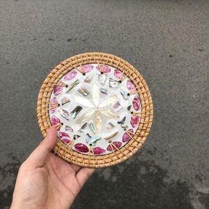 Bandeja Decorativa de Mimbre, Ratán y Bambú Hecha a Mano en Vietnam con Incrustaciones de Madreperla, Venta al por Mayor, 100% Libre de Impuestos - Product Image 6