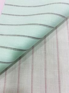 Yarn Dyed Striped Linen Cotton Fabric Lightweight Woven Apparel <b>Material</b> for Shirts Kurtas Dresses <b>Sewing</b> Cloth Textile Roll DIY - Product Image 2