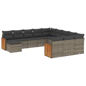 Conjunto de Sofás Modulares Grandes de Ratán PE Gris para Jardín, Colección Premium de Muebles Modulares para Exteriores - Product Image 2