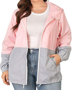 Veste coupe-vent imperméable grande taille pour femme avec capuche, design personnalisé, logo, différentes couleurs - Product Image 1