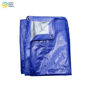 High Quality Blue Silver PE Tarpaulin Sheet 6x8m 150 GSM Waterproof UV Resistant Heavy Duty Plastic <b>Tarp</b> Cover - Product Image 4