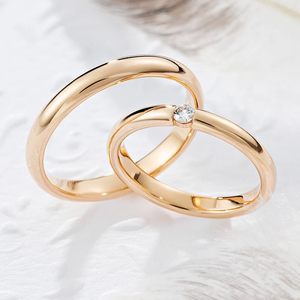 Bague de mariage en argent 925 plaqué or rose avec diamant Moissanite, alliance de promesse pour femmes et couples - Product Image 1