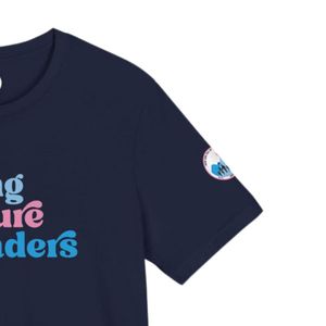 T-shirt en coton doux à col rond et manches courtes, motif « Family Leadership », bleu marine, vêtement décontracté pour tous les jours - Product Image 2