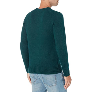 Men's Winter Viscose/Cotton Cable Knit <b>Pullover</b> <b>Sweater</b> Crew Neck Full Sleeve Anti-Pilling Front Logo Solid Color Warm - Product Image 2