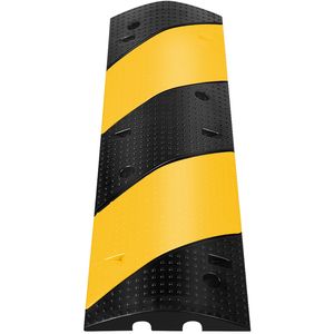 Rampa Modulare in Gomma per Riduzione Velocità con 2 Canali, Protezione Cavi e Copertura in PVC per Esterni, Facile Installazione su Strade in Calcestruzzo - Product Image 1