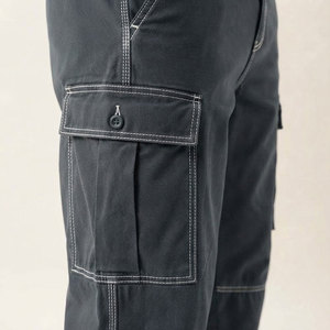 Pantalon cargo en coton pour homme, qualité supérieure, imprimé sur mesure, taille ajustable, design multi-poches, coupe droite, respirant, pour un usage quotidien décontracté - Product Image 5