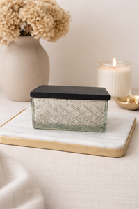 Porte-bougies et lanternes en verre argenté personnalisé avec couvercle en bois de manguier, vides, pour décorations de Noël et de fêtes à la maison - Product Image 5