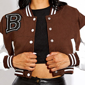 Veste de style varsity légère pour femmes avec poignets côtelés, veste varsity tendance pour femmes avec couleurs et tailles personnalisables - Product Image 3