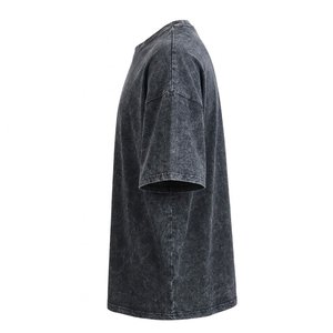 Camisetas Negras para Hombre con Logotipo Personalizado, las Más Vendidas, Estampadas, 100% Algodón, Lavado Ácido, Manga Corta, Estilo Vintage, Hombros Caídos - Product Image 4