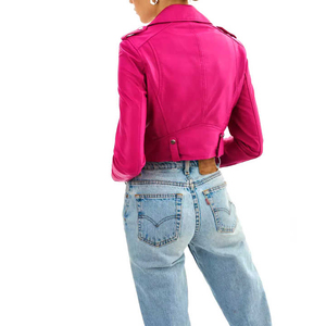 OEM High Quality Custom Design Women's Winter Jacket New Crop <b>Top</b> Genuine Leather Cotton Filling Breathable Knitted Material - Product Image 4
