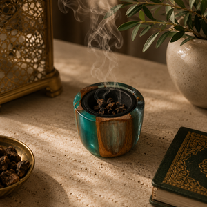 Decorative Luxury Bakhoor Burner Resin Wood Incense Holder Custom Arabic Oud Burner Pot Ramadan <b>Eid</b> <b>Gift</b> For Home Fragrance - Product Image 5
