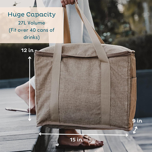 Sac isotherme de grande capacité, tendance, avec poignée épaisse, pour aliments frais et vin, réutilisable, sac de courses isolé - Product Image 4