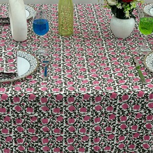 Printed Cotton <b>Tablecloth</b> <b>Square</b> Floral Pattern Classic Style Washable Home Use - Product Image 2