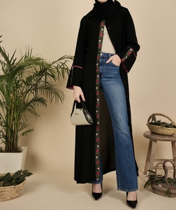 New 2026 Dubai Beautiful Black Traditional Islamic Women's Saudi Arabian <b>Abaya</b> Spring Polyester Breathable Ankle Length Muslim - Product Image 5