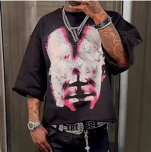 Custom <b>Screen</b> Printing Acid <b>Washed</b> T Shirt Oversized Graphic T Shirt Print 100% Cotton T Shirt for Men - Product Image 2