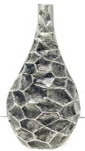 Jarrón de Metal Plateado Martillado Contemporáneo para Mesa - Base Antideslizante, Ecológico, Resistente al Óxido, Hecho a Mano, Decoración para el Hogar, para Bodas - Product Image 4