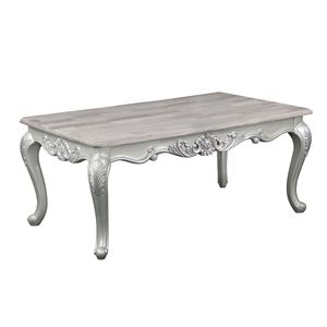 Table basse en bois style traditionnel Melrose finition argentée - Product Image 1