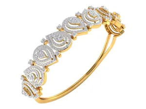 18K <b>Solid</b> Gold Lab Grown Diamond <b>Bracelet</b> 5ct Brilliant Royal Swirl Cuff Bangle IGI Certified Vintage Bridal Jewelry 29g Custom - Product Image 5