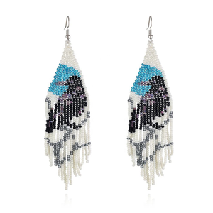 Pendientes Trenzados con Cuentas Miyuki Hechos a Mano con Diseño de Aves, Joyería de Moda para Mujer - Product Image 1