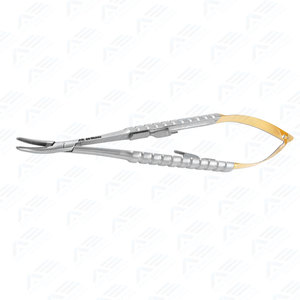 Barraquer Pince à micro-aiguilles en acier inoxydable, manuelle, à mors lisses et courbés, ensemble d'instruments certifiés CE - Product Image 2