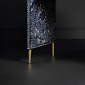 ILAHI's Bone Inlay <b>Drawer</b> Modern Design Agate Detailing <b>Storage</b> Portable Home Furniture - Product Image 1