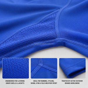 Men's <b>Blue</b> Full Sleeve Compression Rash Guard Quick Dry Performance Top for Gym Workout <b>Base</b> <b>Layer</b> - Product Image 4