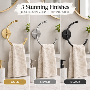 Moderno Soporte de Toalla en Forma de C de Latón Dorado, Anillo para Toallas Montado en la Pared, Elegante y Minimalista, Organizador de Accesorios de Baño - Product Image 4