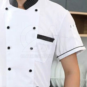 Chaqueta de Chef Profesional de Algodón de Alta Calidad para Uniforme de Restaurante, Cuello Mao, Chaqueta de Chef Ligera para Panadería y Cocina - Product Image 6