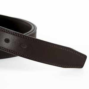 Ceinture formelle en cuir véritable noir, boucle à ardillon en acier rectangulaire, moulage monobloc, largeur 1 3/8 pouces - Product Image 2