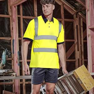 Chemises de sécurité haute visibilité pour hommes de haute qualité, polos réfléchissants pour travaux de construction - Product Image 5