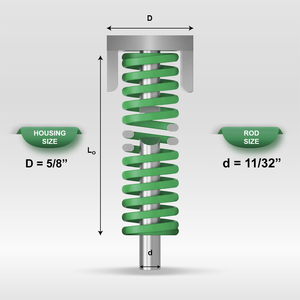 Mollificio Bordignon Green Die Spring USV de Sección Ovalada con Carcasa de Carga Extra Pesada, Diámetro: 5/8, Diámetro de la Varilla: 11/32 - Product Image 1