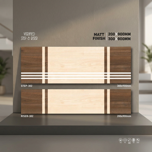 Marque Vistaar 10mm d'épaisseur 300x900mm marche et contremarche 200x900mm prévoir des carreaux d'escalier en porcelaine Matt GVT escaliers cas - Product Image 3
