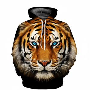 Sudadera con Capucha con Estampado de Tigre en 3D, Sudadera Urbana con Estampado Animal, Sudadera con Logotipo Personalizado, Sudadera Unisex de Moda al por Mayor - Product Image 1