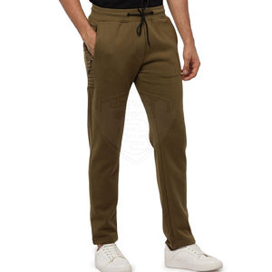 Pantaloni da <span class=keywords><strong>Uomo</strong></span> <span class=keywords><strong>Verde</strong></span> Oliva con Elastico in Vita e Tasche Laterali, Pantaloni Casual in Maglia per l'Autunno - Product Image 3