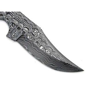 ใบมีดเหล็กดามัสกัสทำมือแบบกำหนดเองของ Burraq สำหรับทำมีดอเนกประสงค์ลายหยดน้ำ ของขวัญที่สมบูรณ์แบบสำหรับใช้งานกลางแจ้ง - Product Image 2