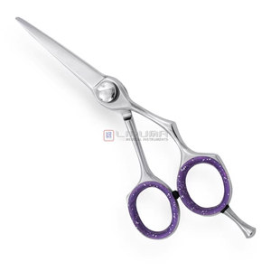 Ciseaux de barbier professionnels avec lames en acier inoxydable ultra-affûtées, design ergonomique, lame droite pour la coiffure - Product Image 1