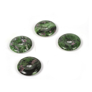 Donuts en cristal naturel de zoïsite rubis, pierres précieuses de guérison Reiki, agate, vente en gros - Product Image 1