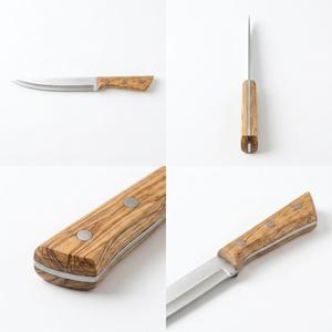 Couteau de chef à lame fixe personnalisé en acier inoxydable avec manche en bois naturel, support OEM, qualité industrielle DIY - Product Image 3