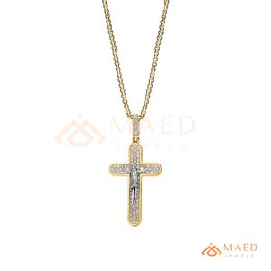 Collar con Colgante de Cruz de Jesús en Tono Dorado con Incrustaciones de Moissanita, Estilo Hip Hop, Joyería de Lujo Unisex, Regalo para Hombres y Mujeres - Product Image 5