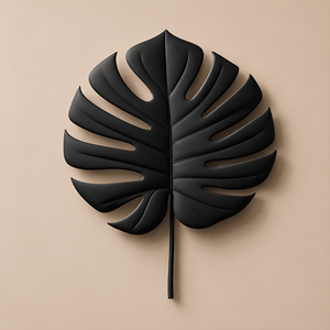 MONSTERA <b>LEAF</b> <b>WALL</b> <b>DECOR</b> Black Monstera <b>Leaf</b> <b>Wall</b> Art Acryl Panel Decorative Hanging Minimalist Floral Botanical Irregular Shape - Product Image 1