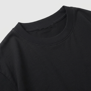 Men's Black Solid Color <b>Short</b> <b>Sleeve</b> O-Neck Casual T-Shirt 100% Cotton Jersey Regular - Product Image 4