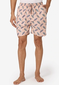 Shorts en coton imprimé pour hommes avec cordon de serrage à la taille et poches, style décontracté, taille mi-haute, longueur courte, tissu respirant - Product Image 1