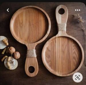 Plateau de service rectangulaire en bois naturel, design minimaliste, plateau en bois massif poli pour la maison, l'hôtel, les fêtes par Curio Craft - Product Image 1