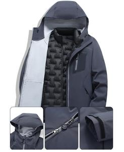 Fabricant OEM – Veste coupe-vent et imperméable unisexe pour l'hiver, 10 000 mm, en softshell polaire chauffant avec fermeture éclair, grandes tailles - Product Image 4