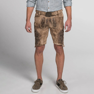 <b>Men's</b> Traditional Bavarian Lederhosen <b>Shorts</b> 100% Polyester Satin Anti-UV Waterproof <b>Smart</b> Casual Eco-Friendly Vintage Button - Product Image 3