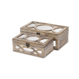 Set Of 3 Classic Wooden Storage <b>Boxes</b> Perfect For Family <b>Keepsakes</b> And Home Essentials Storage Wholesale From India - Product Image 6