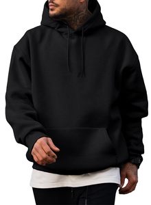Wholesale <b>Men</b> Hoodie Sweatshirts Custom Logo Heavyweight Unisex Eco-Friendly Breathable <b>Pullover</b> Hoodie Regular Fit Solid Colour - Product Image 2