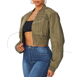 Vestes Courtes Femme Tricotées en Toile à Motif Uni Style Streetwear Hiver Automne Fermeture Éclair Polyester/Coton – Meilleures Ventes - Product Image 5