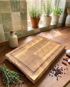 Planche à découper en bois épaisse de qualité supérieure avec poignées intégrées, planche à découper en bois durable pour la maison, la cuisine et les restaurants - Product Image 3